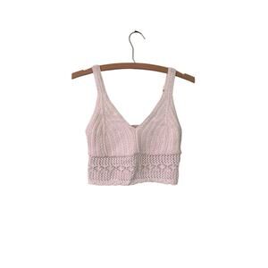 Hollister Women’s XS White Crochet Knit Crop Top Tank Very Boho